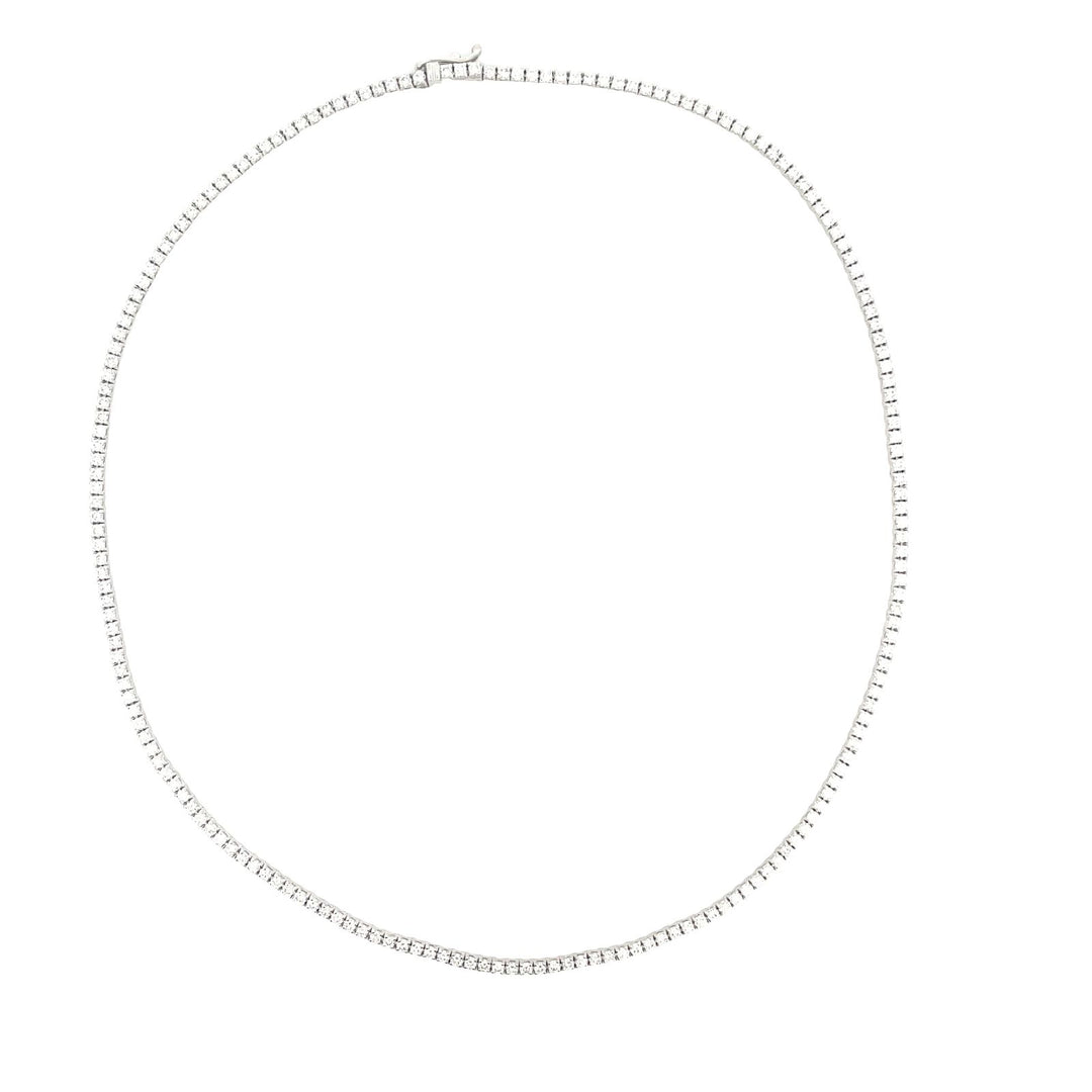 16"" Tennis necklace with prong set (190) round diamonds.  D4.80ct.t.w.
