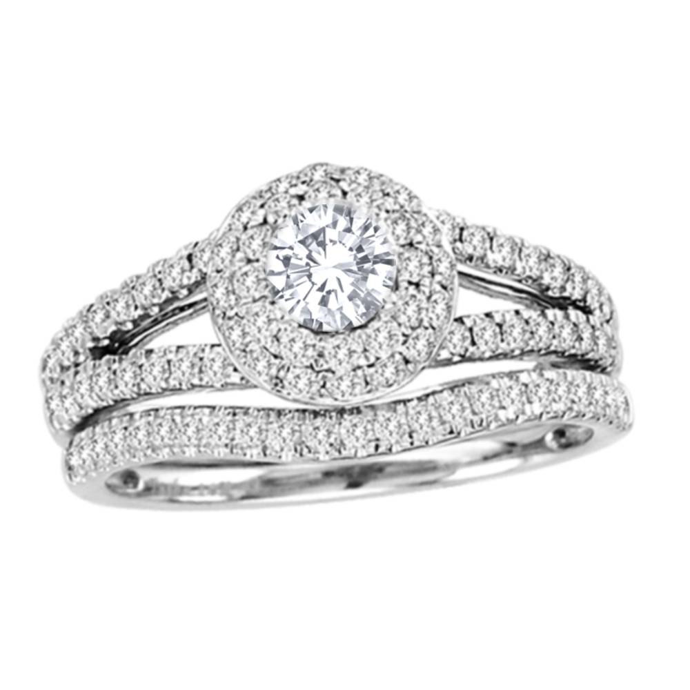 14K White Gold  1.00Ct Bridal Set