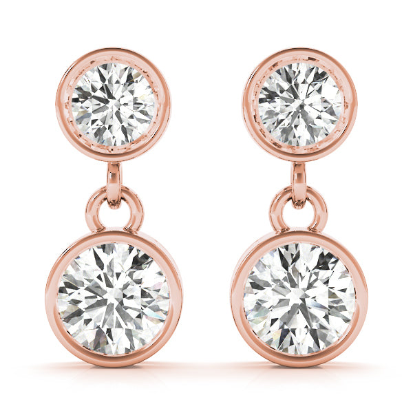 14K Rose Gold 1/4 ct tw All Studs & Stud Mounts Diamond Earring