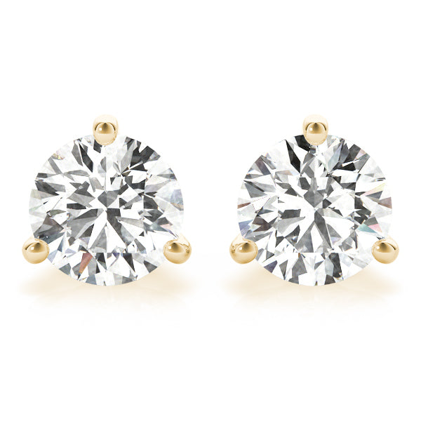 18K Yellow Gold 1/2 CT Diamond Stud Earrings