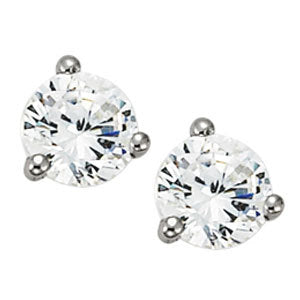 14K White Gold Diamond Stud Earrings | 0.5 ct Center