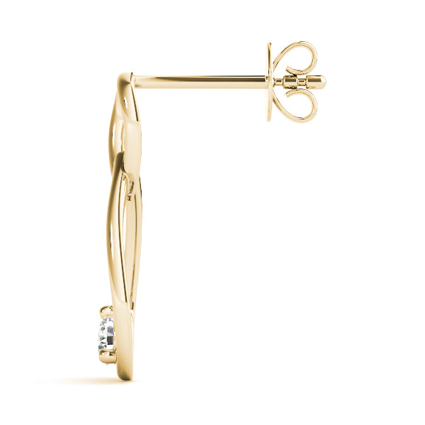 18K Yellow Gold Diamond Stud Earrings | 1/15 ct