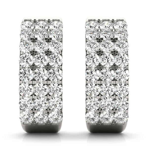Platinum Diamond J-Hoop Earrings | 0.5 ctw