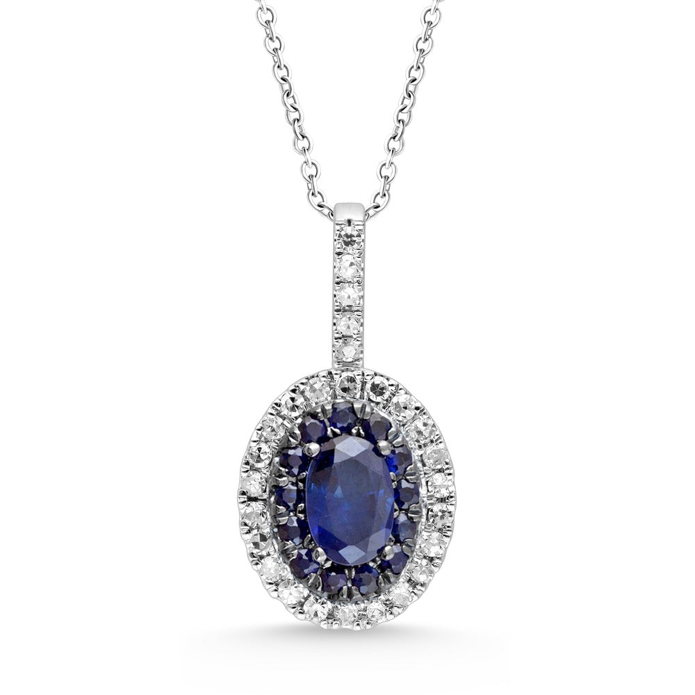 14K 0.21 CT Diamond & SAPPHIRE Pendant