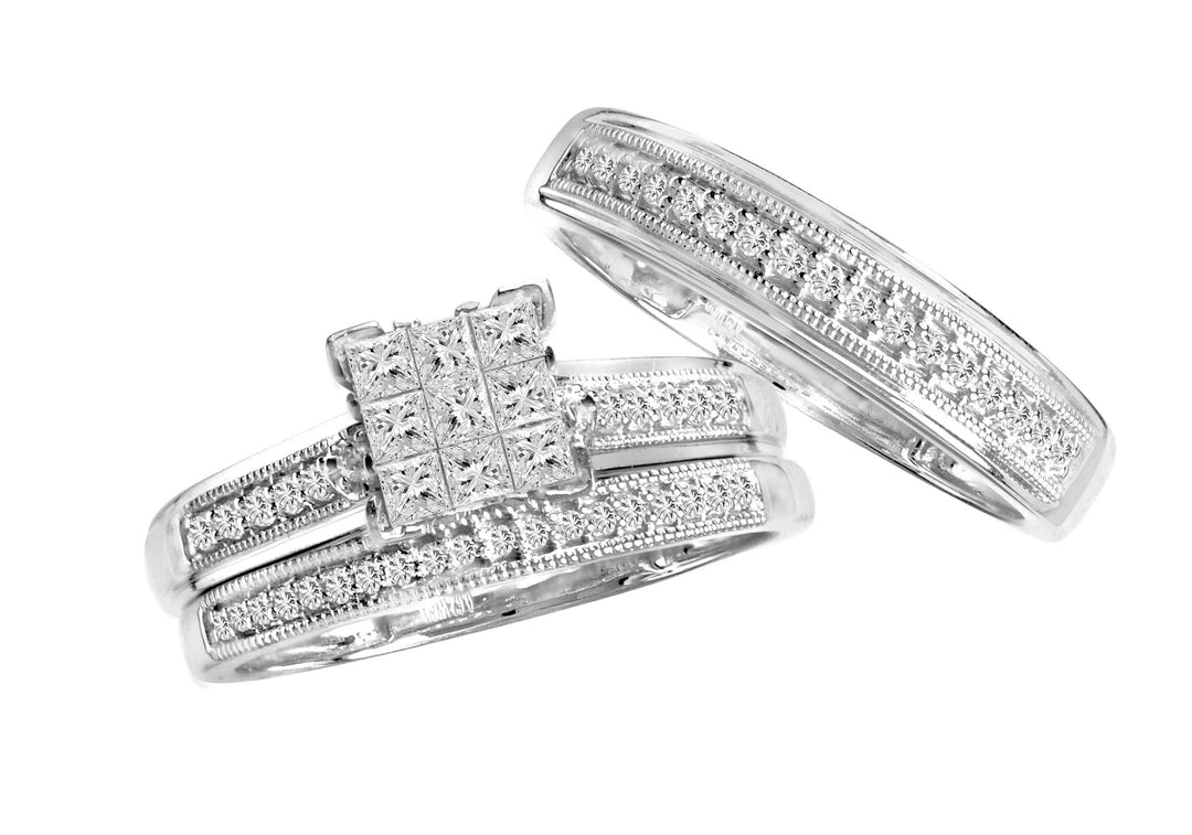 14K  0.63CT Diamond TRIO SET