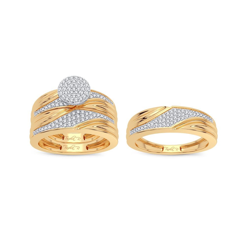10K 0.35CT Diamond TRIO SET