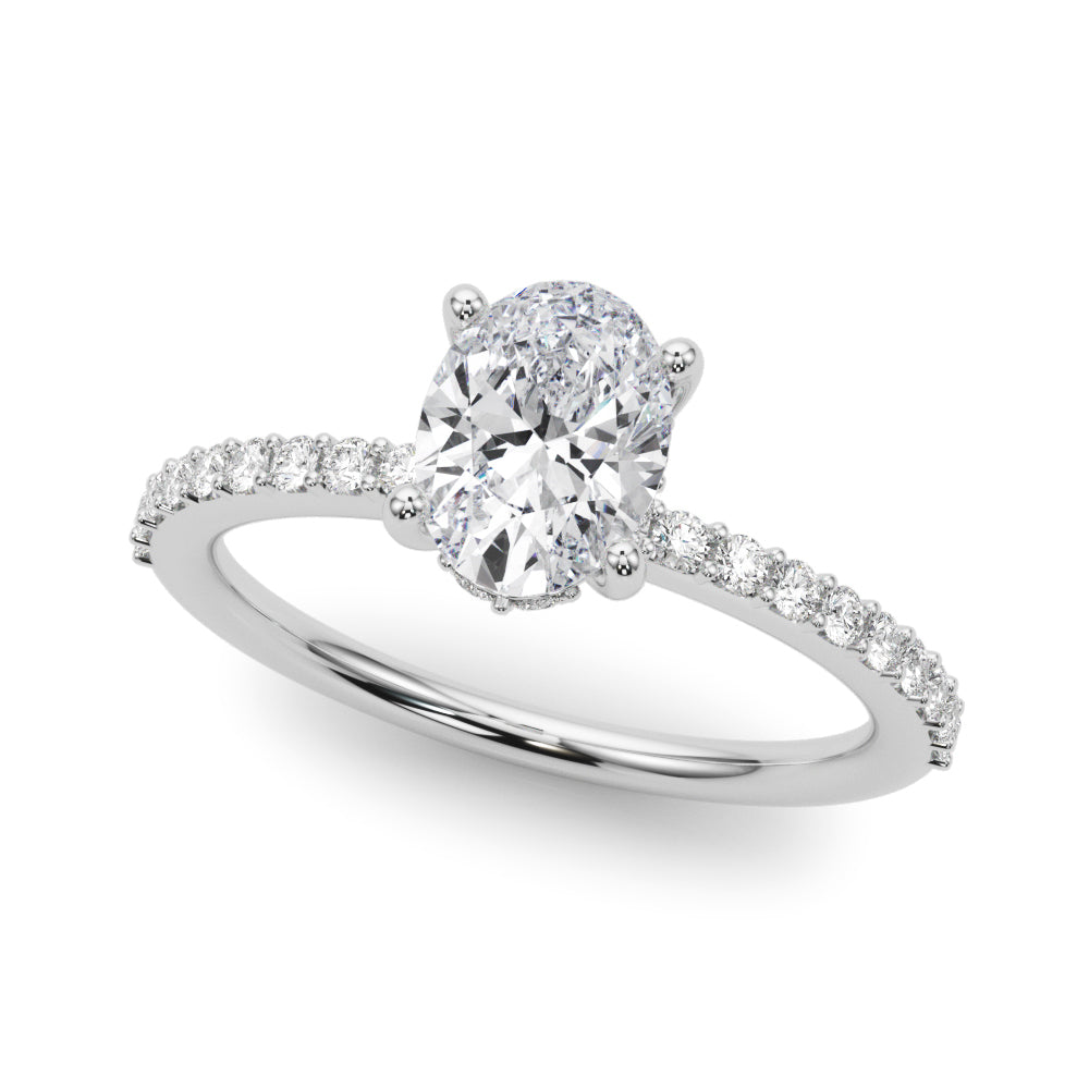 14K White Gold Lab Diamond Oval Ring