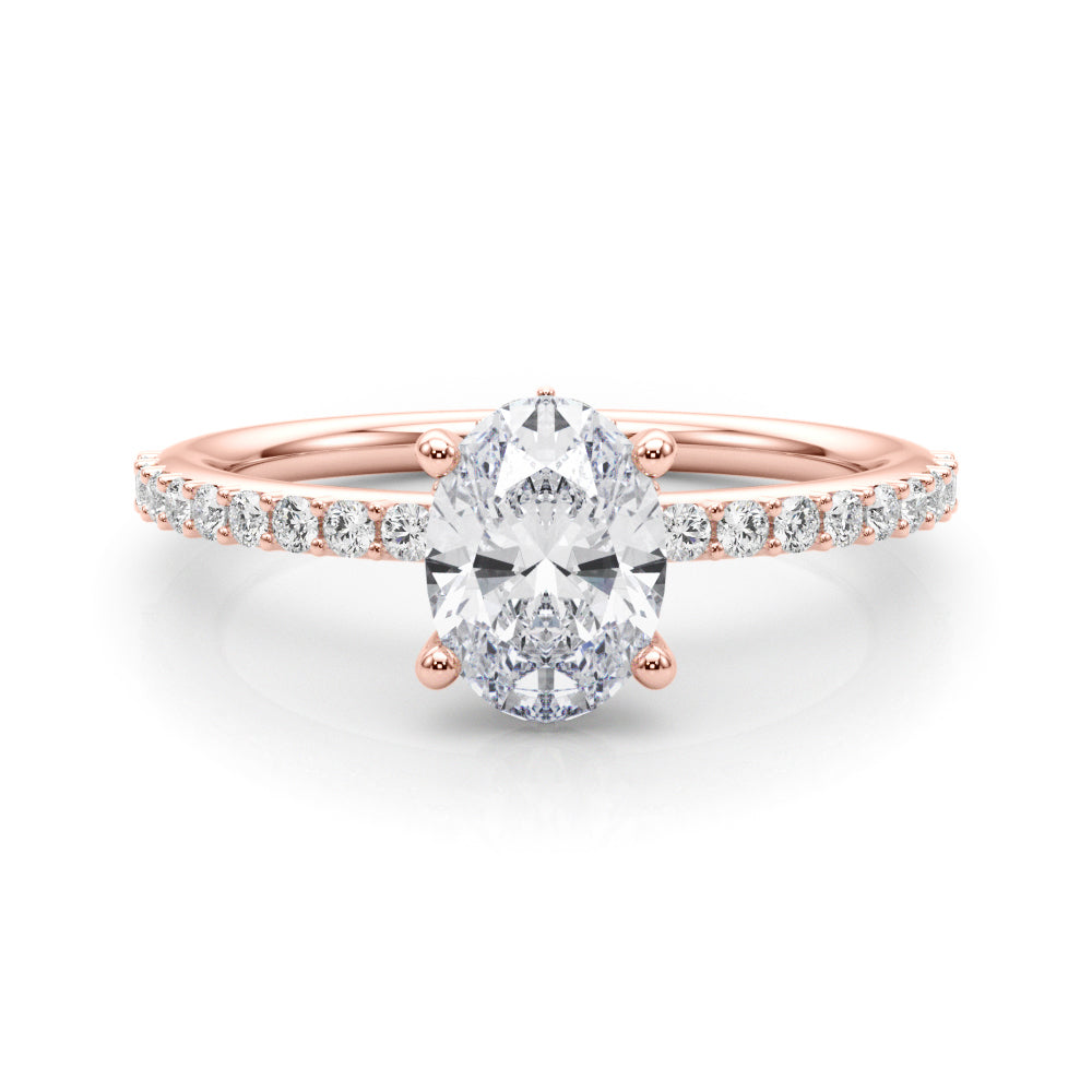 18K Rose Gold Lab Diamond Shared Prong Ring