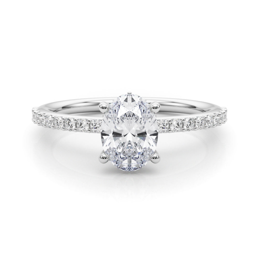 14K White Gold Lab Diamond Oval Ring