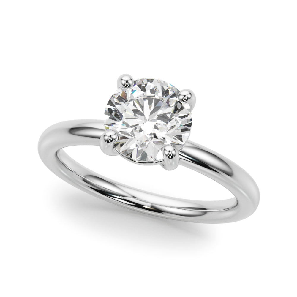 14K White Gold Round Diamond Solitaire