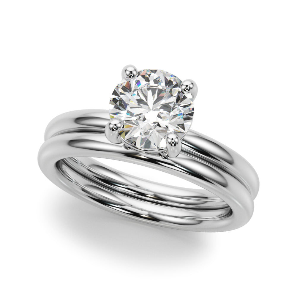 14K White Gold Round Diamond Solitaire