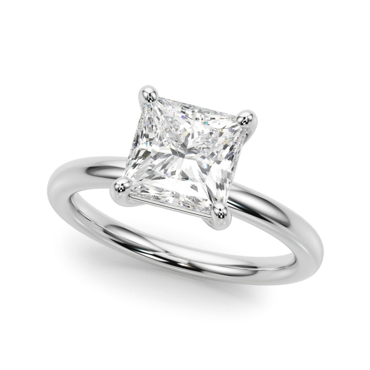 0.6CT Princess Lab Diamond Platinum Solitaire Ring
