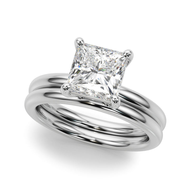 0.6CT Princess Lab Diamond Platinum Solitaire Ring
