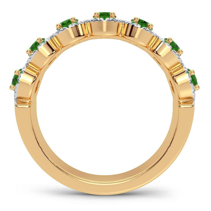 14K 0.26CT Diamond Emerald Ring