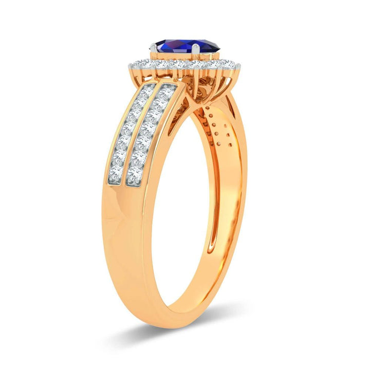 14K 0.25ct  Diamond  Sapphire  Ring