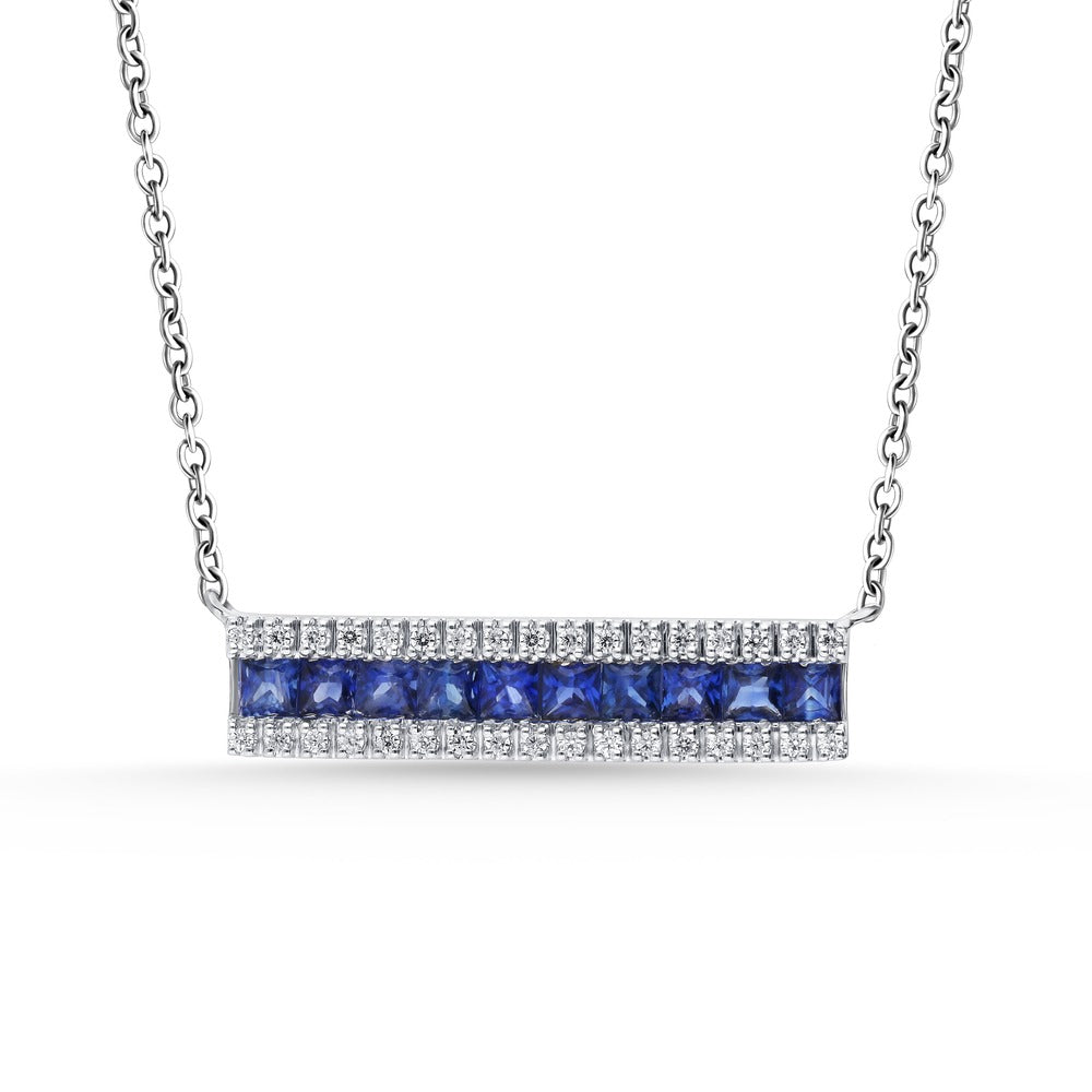 14K 0.14CT Diamond Sapphire Pendant