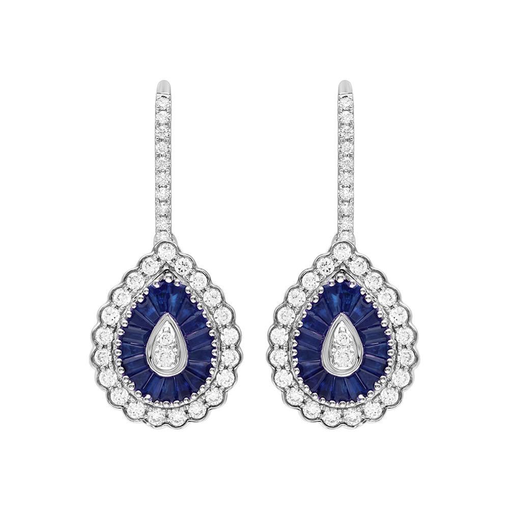 14K 0.97CT Diamond SAPPHIRE Earring