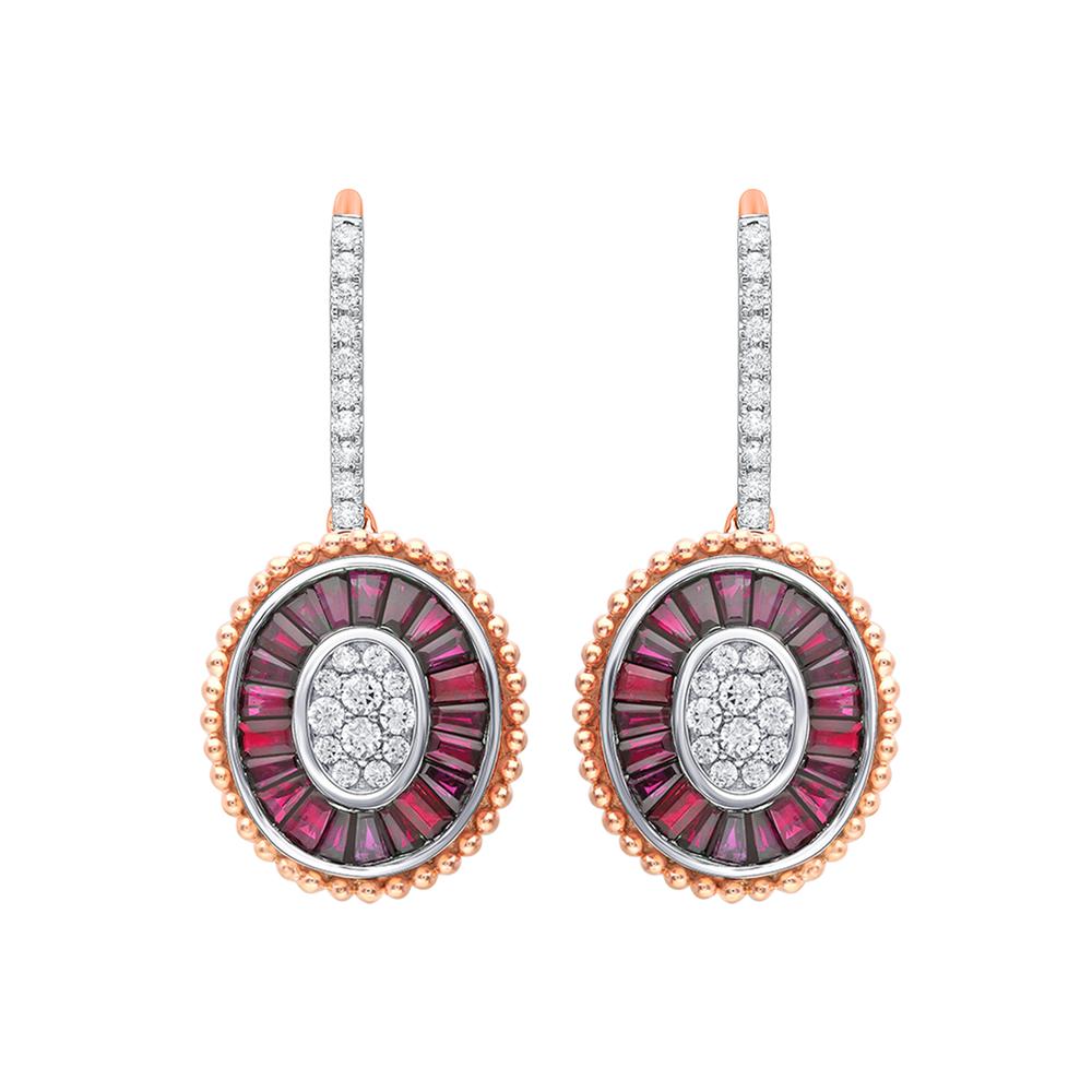 14K 0.48CT Diamond RUBY Earring