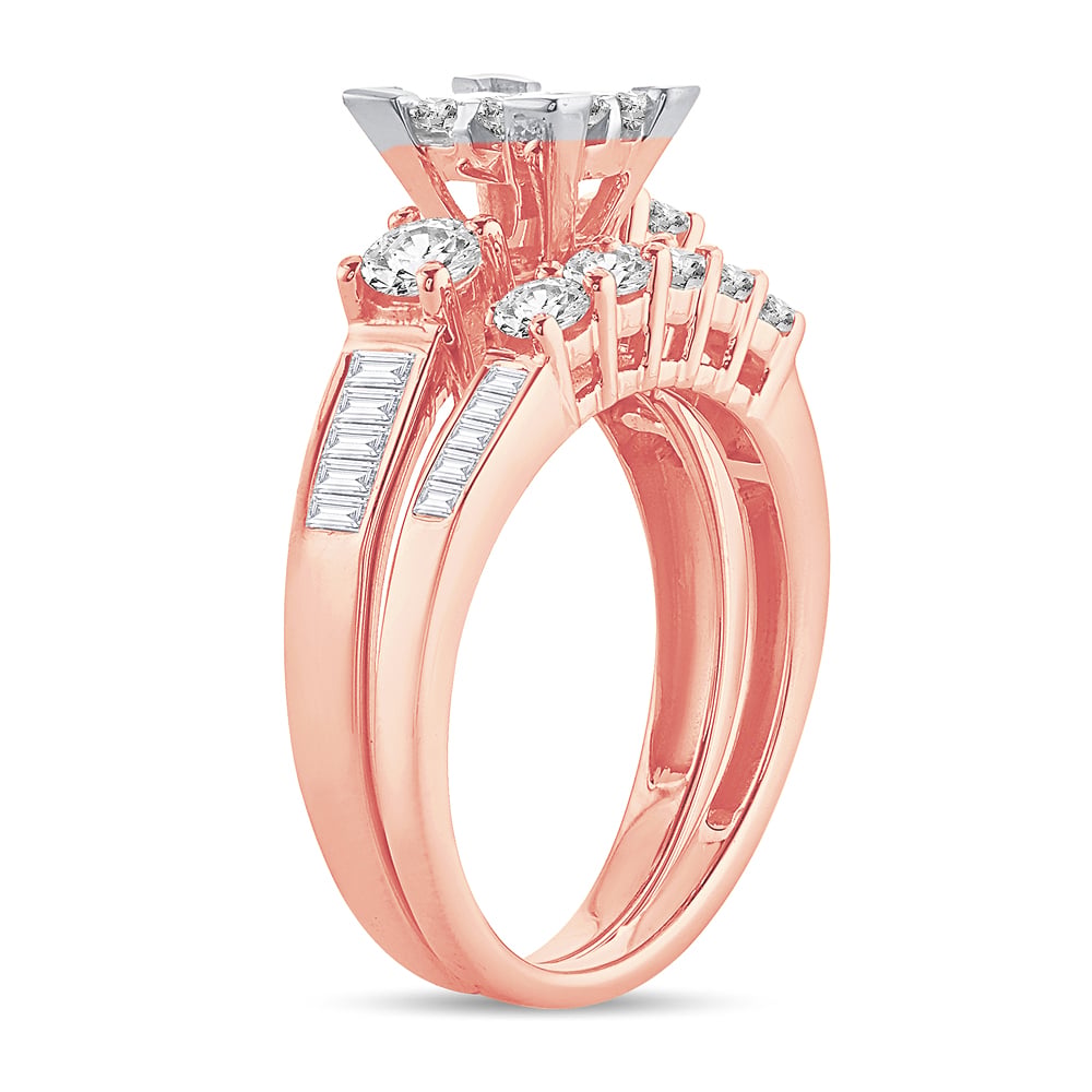 14K  1.50 CT  PRINCESS CUT Diamond  BRIDAL  RING