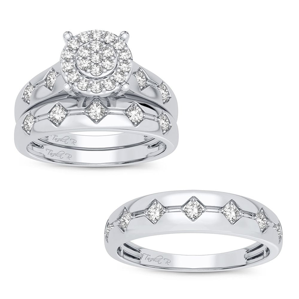 10K 0.76CT DIAMOND TRIO SET