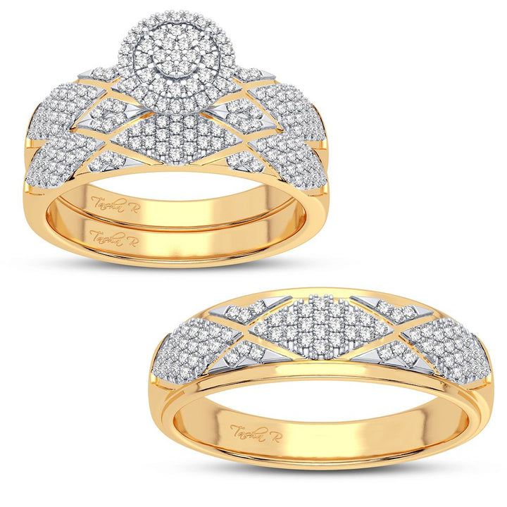 10K 0.50CT DIAMOND TRIO SET