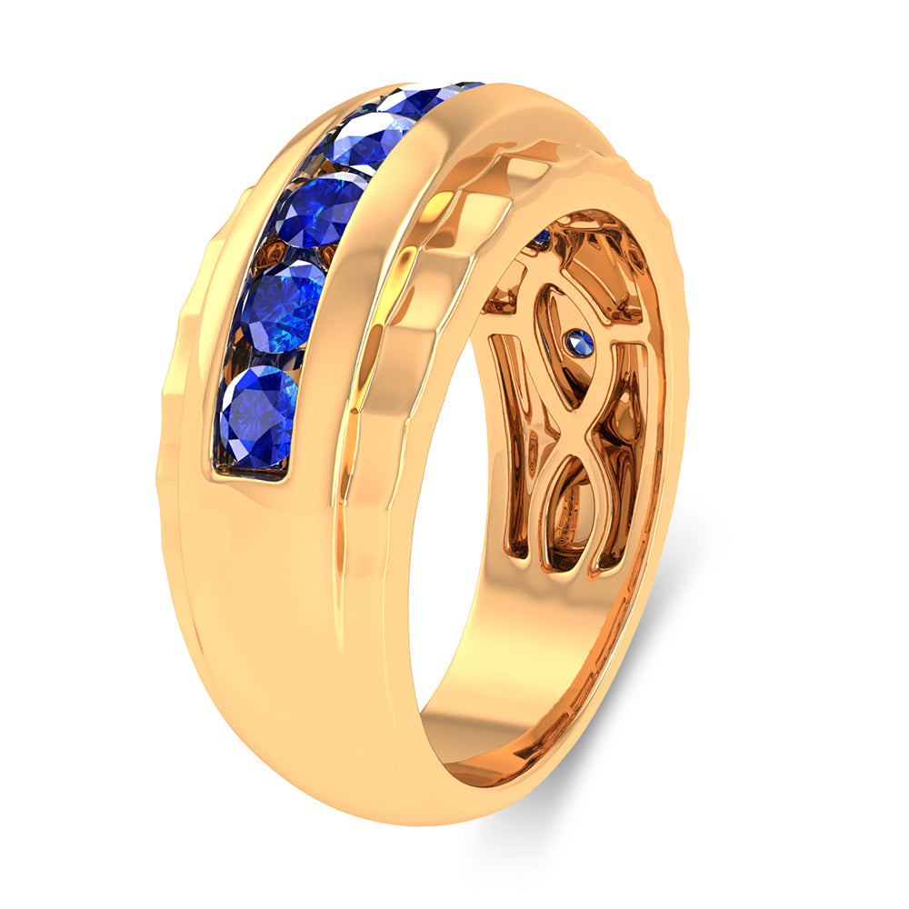 10K 0.25CT BLUE DIAMOND MEN'S BAND