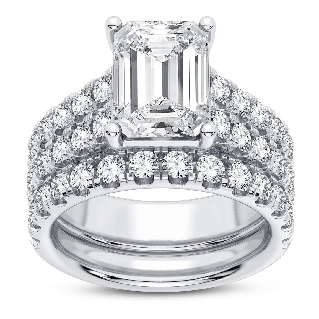 14K 5.00CT Certified Lab Grown Diamond Bridal Set