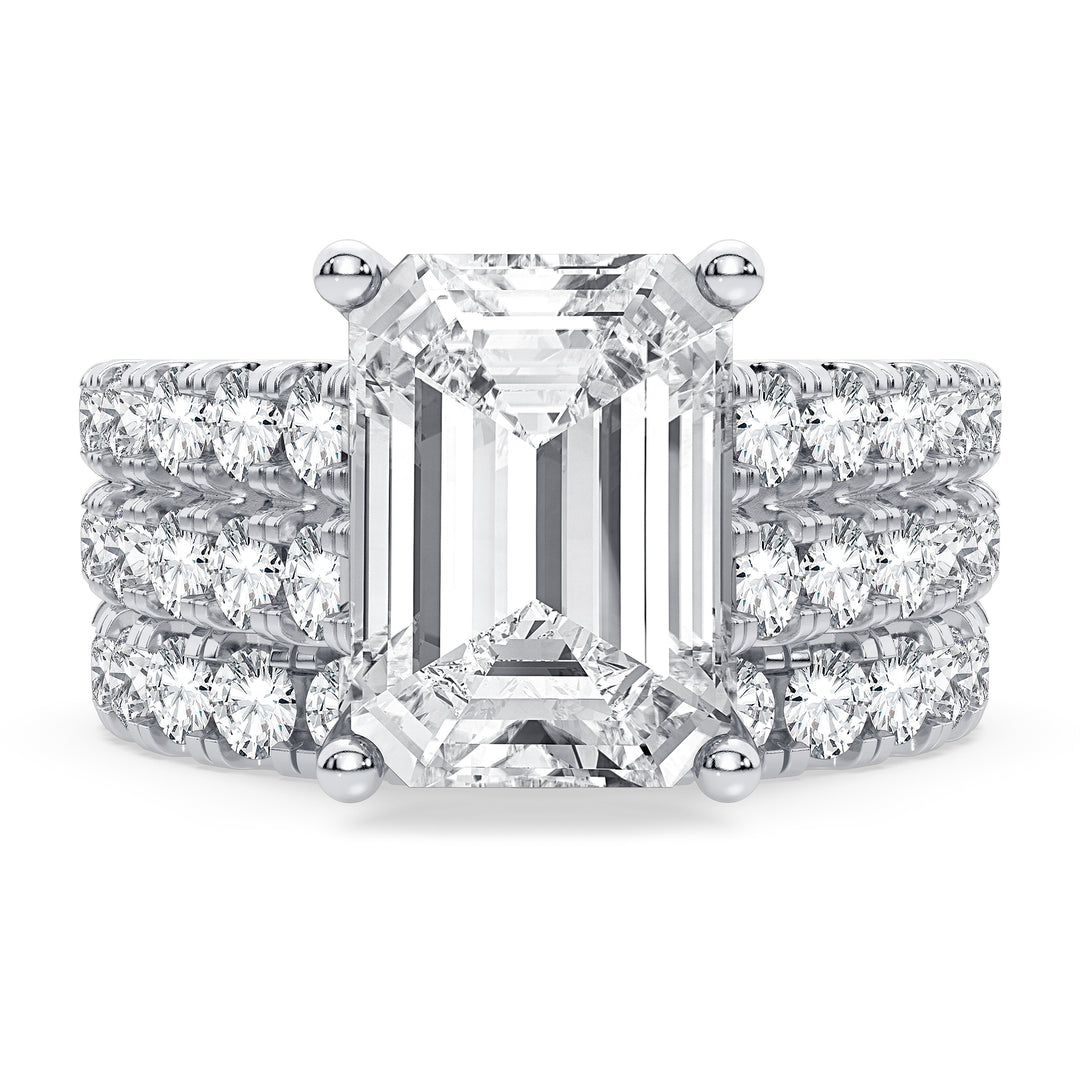 14K 5.00CT Certified Lab Grown Diamond Bridal Set
