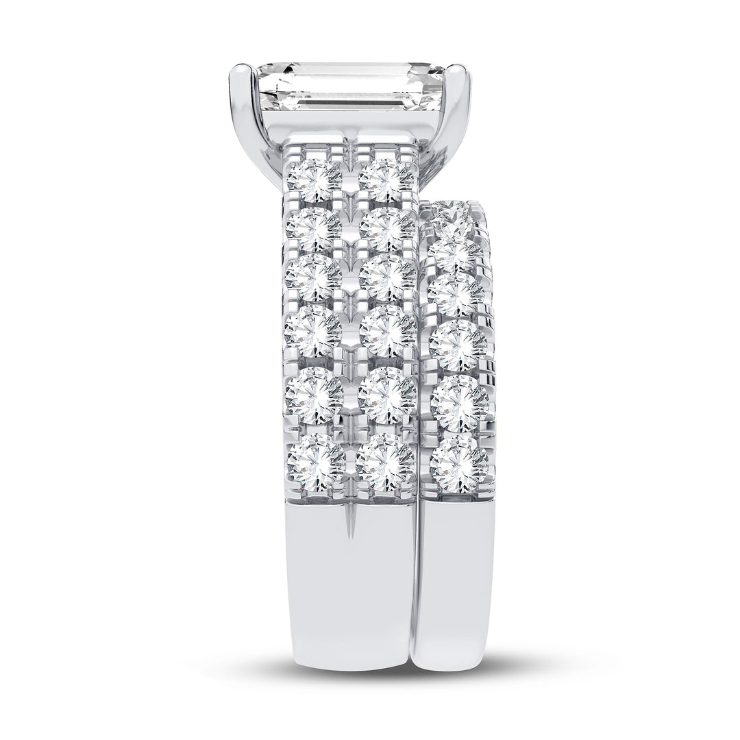 14K 5.00CT Certified Lab Grown Diamond Bridal Set