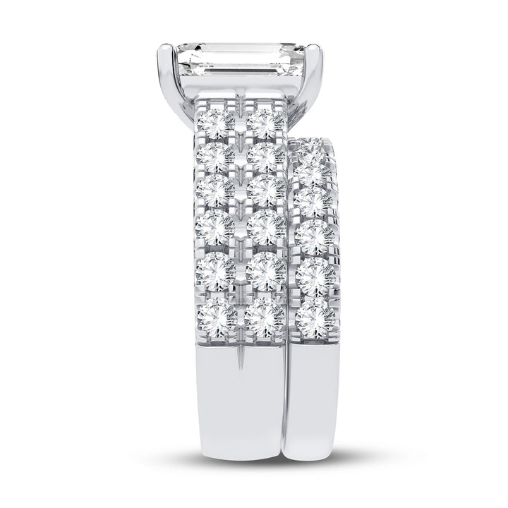 14K 5.00CT Certified Lab Grown Diamond Bridal Set