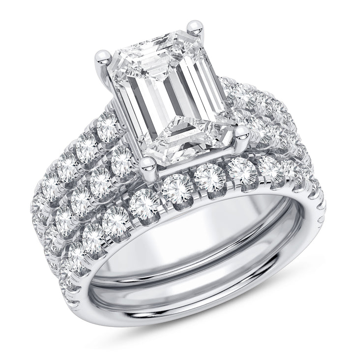 14K 5.00CT Certified Lab Grown Diamond Bridal Set