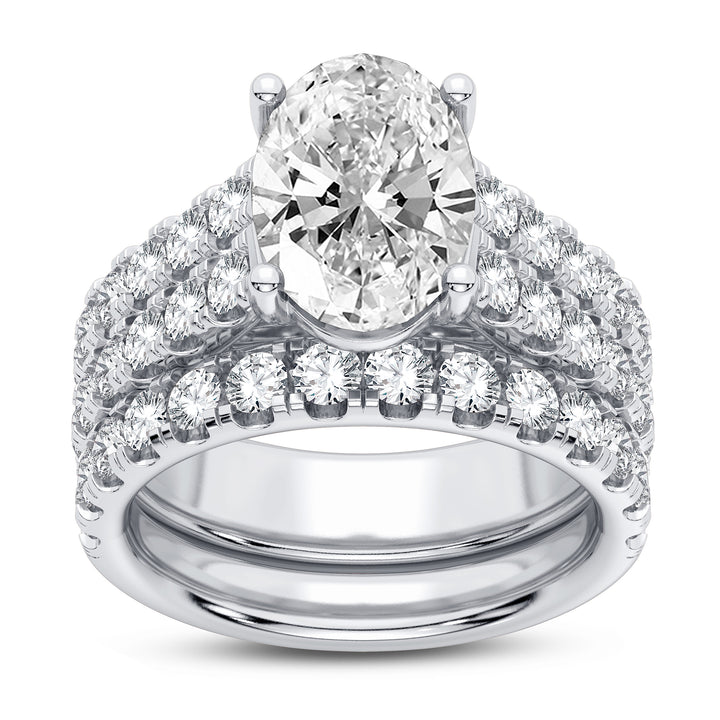 14K 5.00CT Certified Lab Grown Diamond Bridal Set