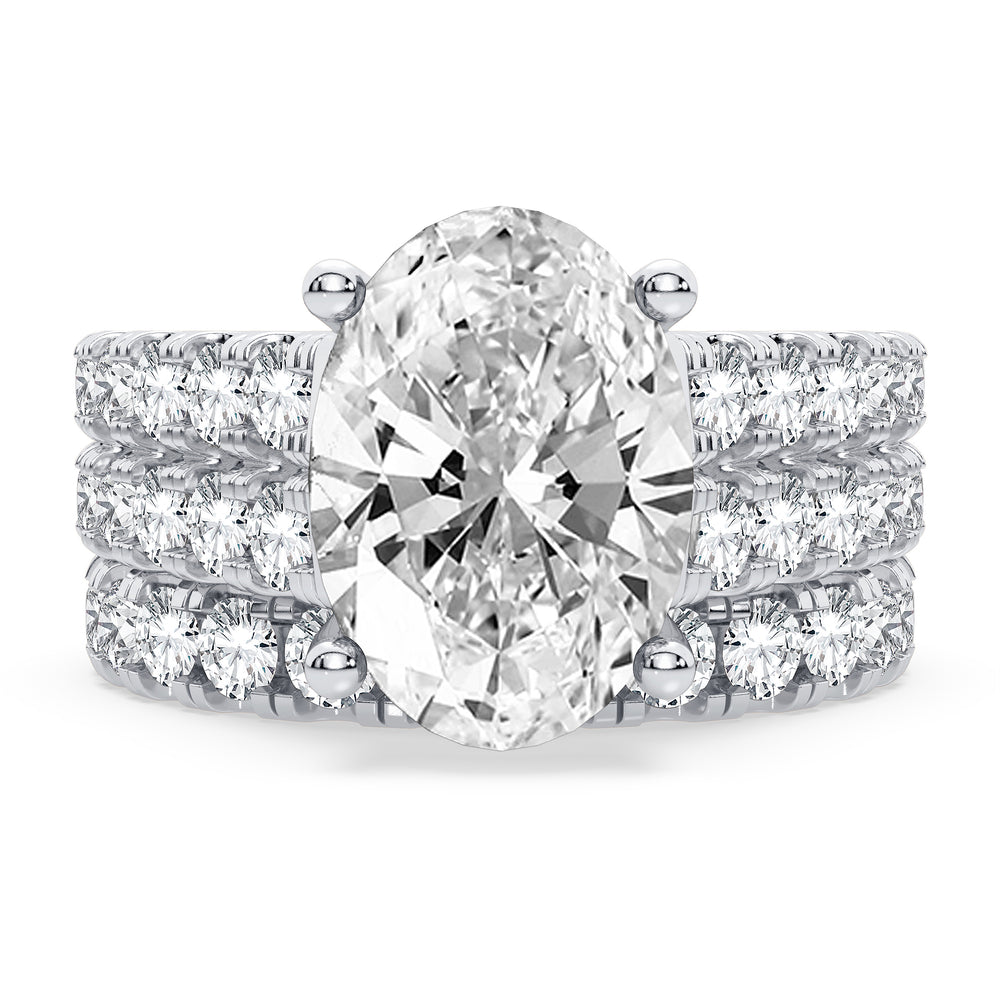 14K 5.00CT Certified Lab Grown Diamond Bridal Set