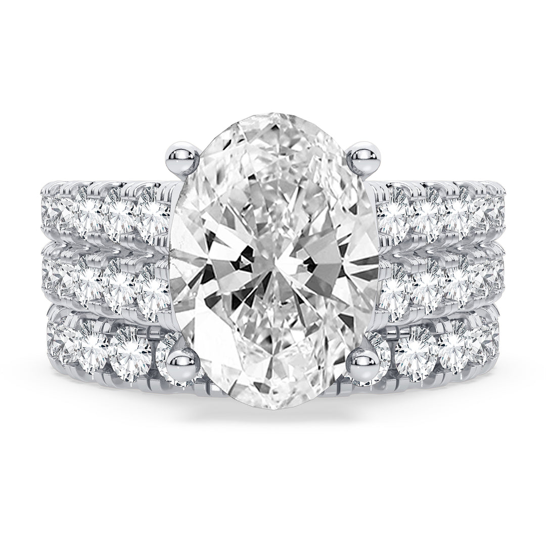 14K 5.00CT Certified Lab Grown Diamond Bridal Set