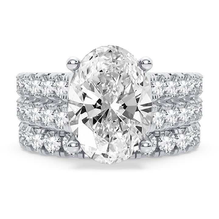 14K 5.00CT Certified Lab Grown Diamond Bridal Set
