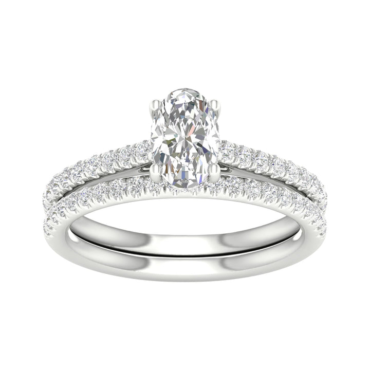 Platinum  1.50CT  Lab Diamond Bridal Ring