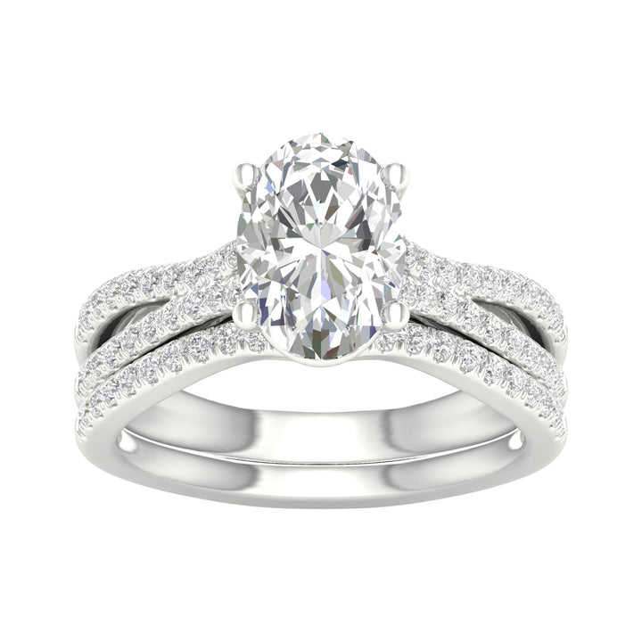 14K 1.40CT Lab Diamond Bridal Set