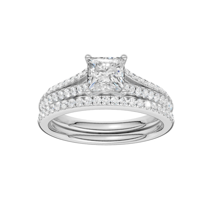 Certified Lab Grown 14K 1.40CT Diamond Bridal Set
