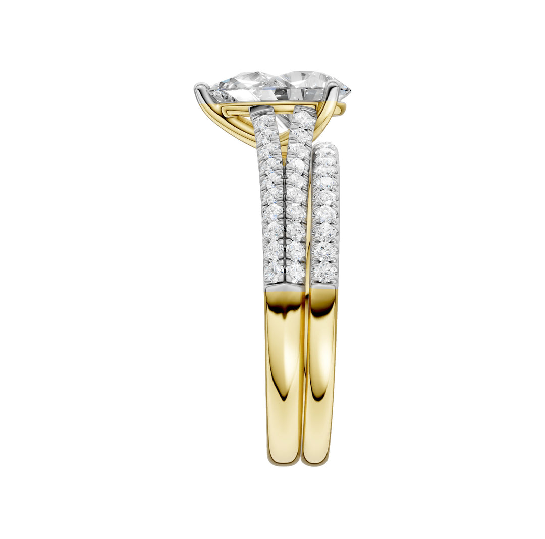 Certified Lab Grown 14K 1.40CT Diamond Bridal Set