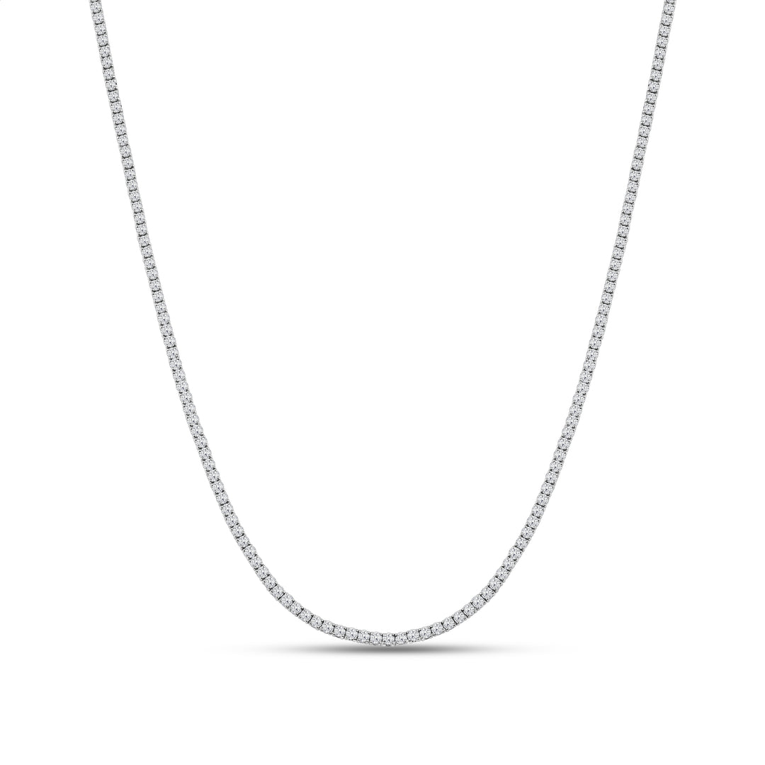 14K 10.00CT Lab Diamond Tennis Necklace 18 Inch
