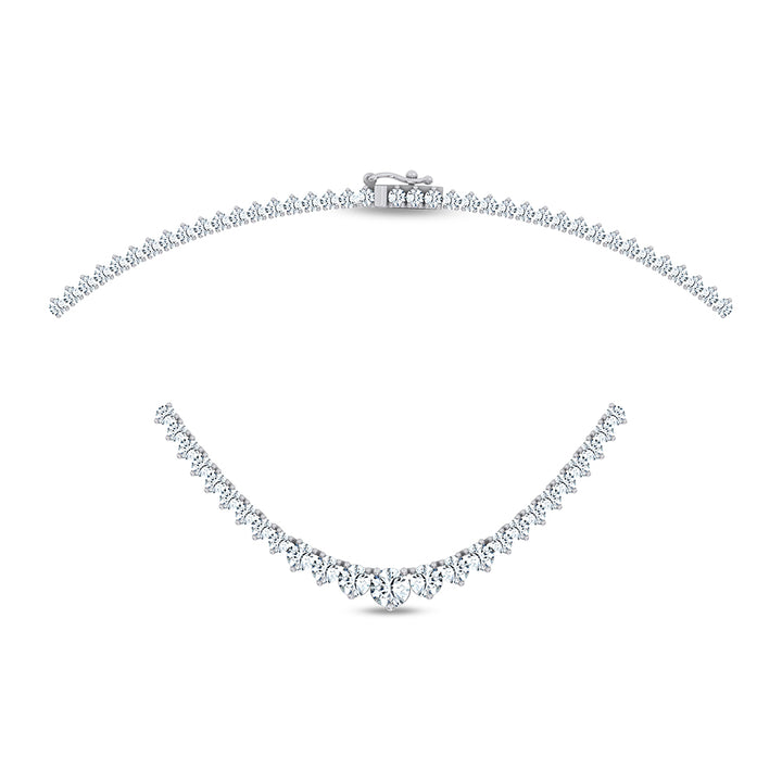14K 7.00CT GRADUATED LAB DIAMOND NECKLACE 17 INCH