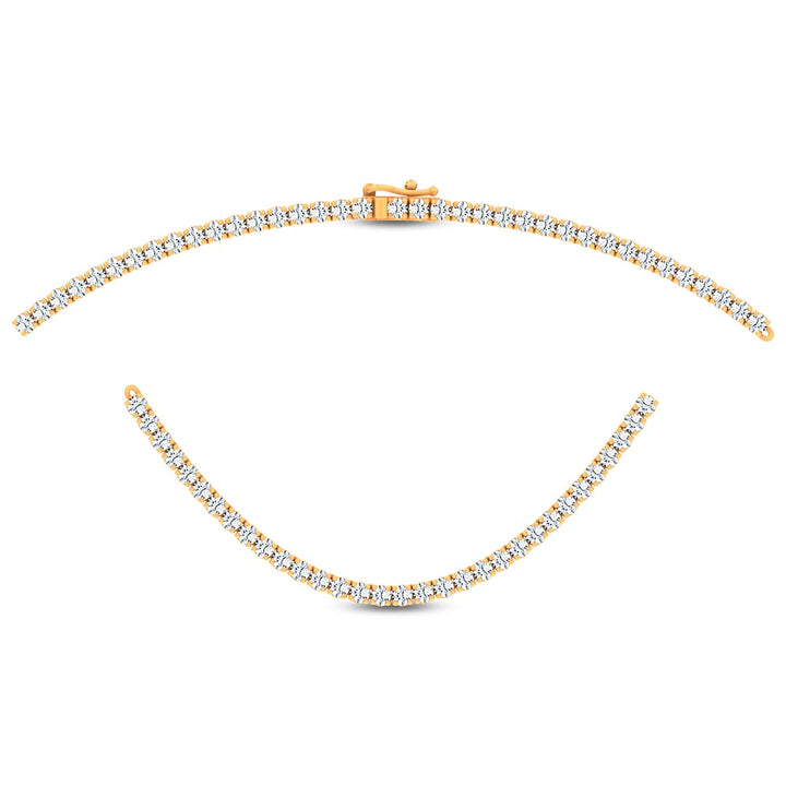 14K 5.00CT LAB DIAMOND NECKLACE TENNIS 17 INCH