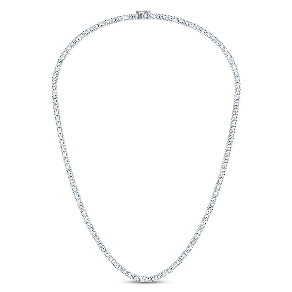 14K 15.00CT DIAMOND NECKLACE TENNIS 18 INCH