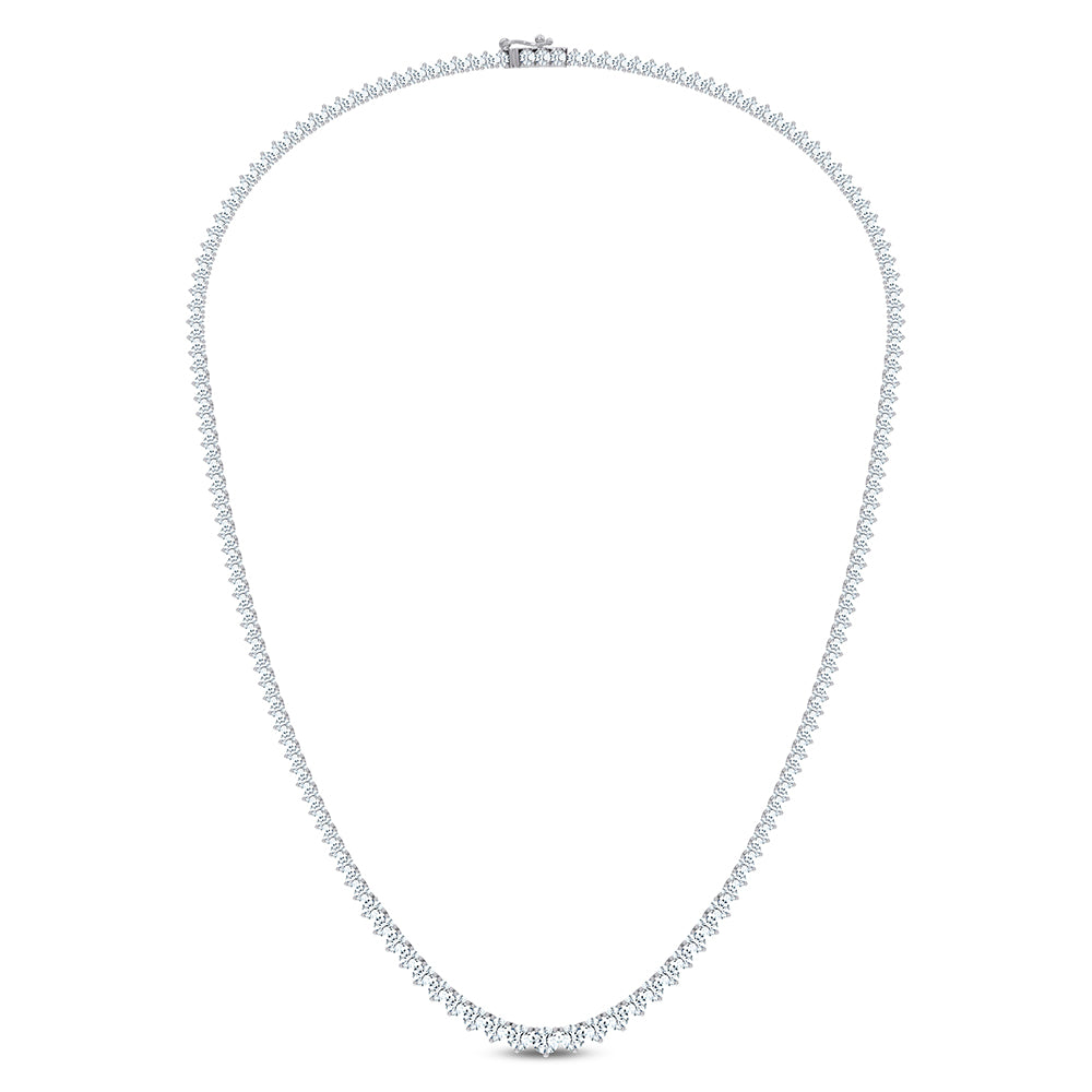 14K 10.00CT Certified Lab Grown GRADUATED DIAMOND NECKLACE  18 Inch