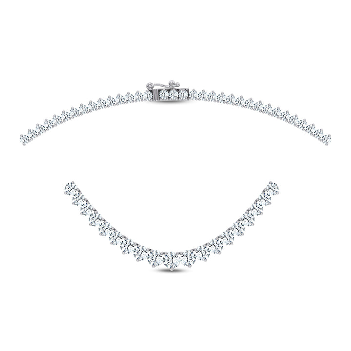 14K 10.00CT Certified Lab Grown GRADUATED DIAMOND NECKLACE  18 Inch