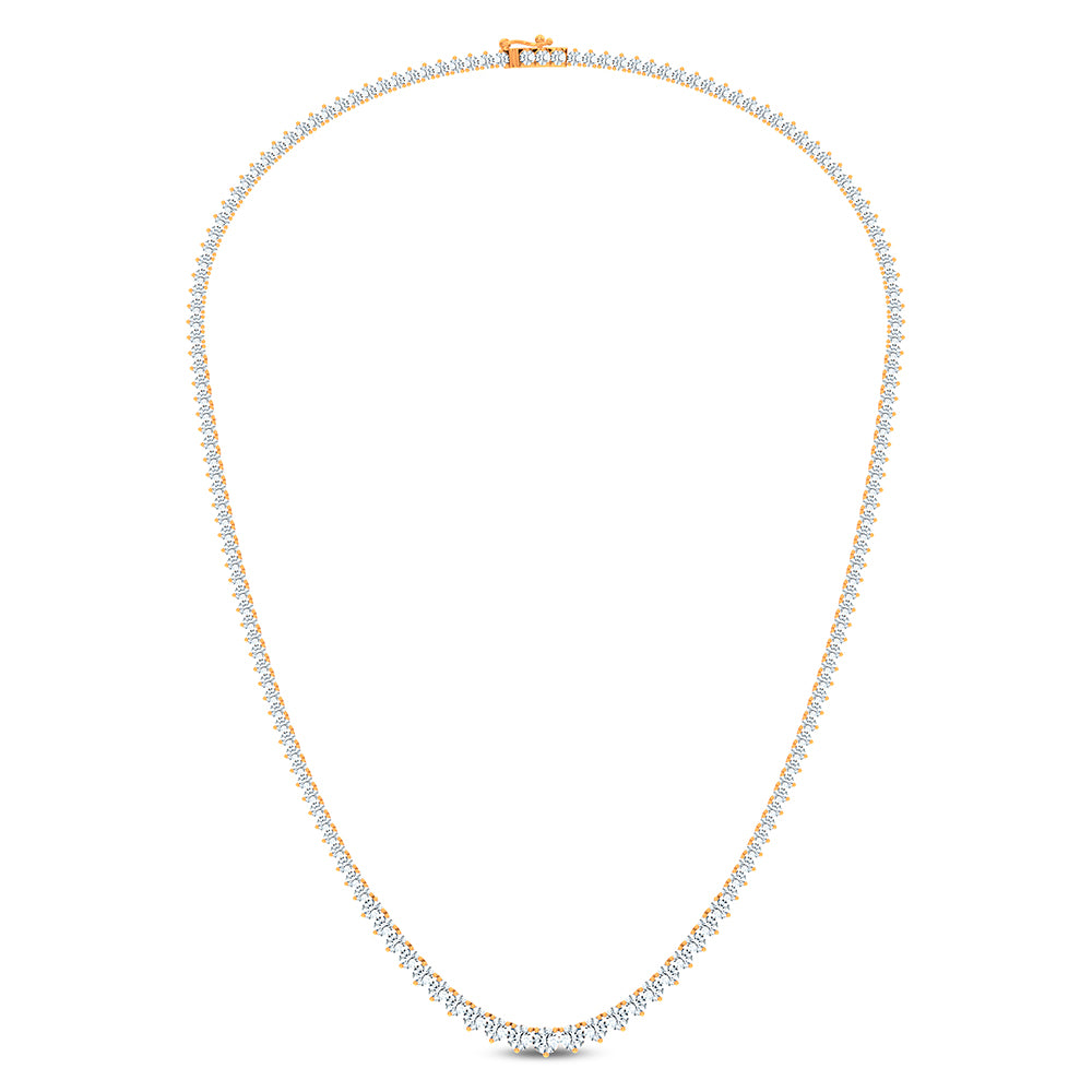 14K 10.00CT Certified Lab Grown GRADUATED DIAMOND NECKLACE  18 Inch