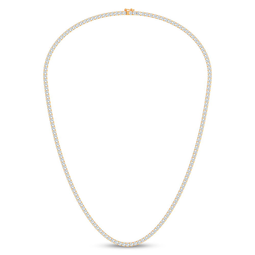 14K 10.00CT DIAMOND NECKLACE 18INCH TENNIS