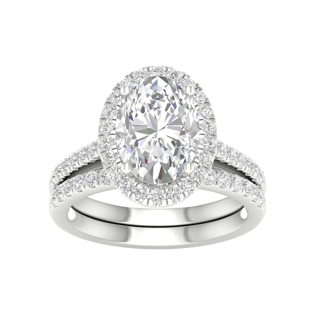 14K 3.75CT Lab Diamond Bridal Set