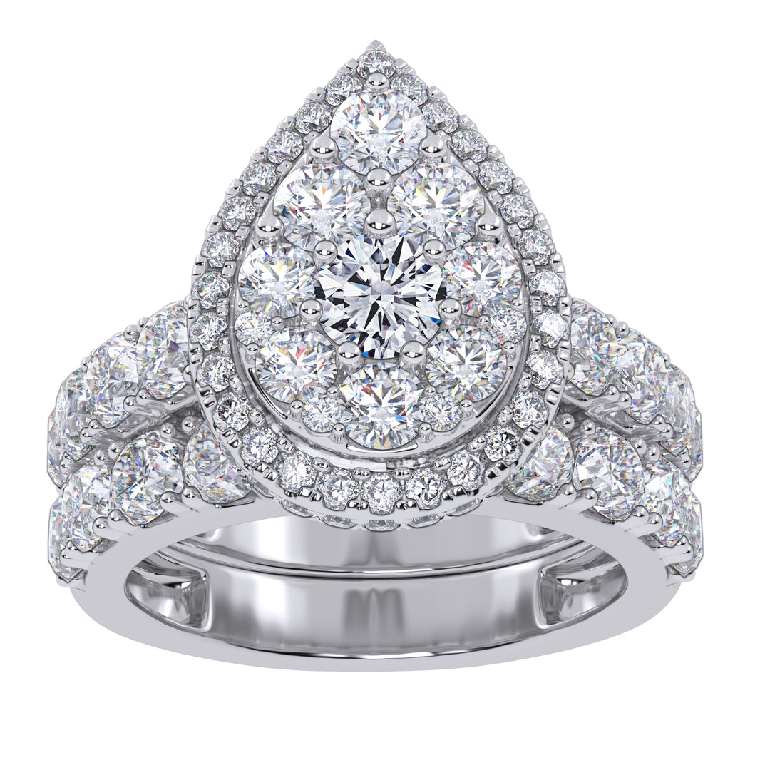 10K 3.00CT Certified Lab Grown Diamond Bridal Set