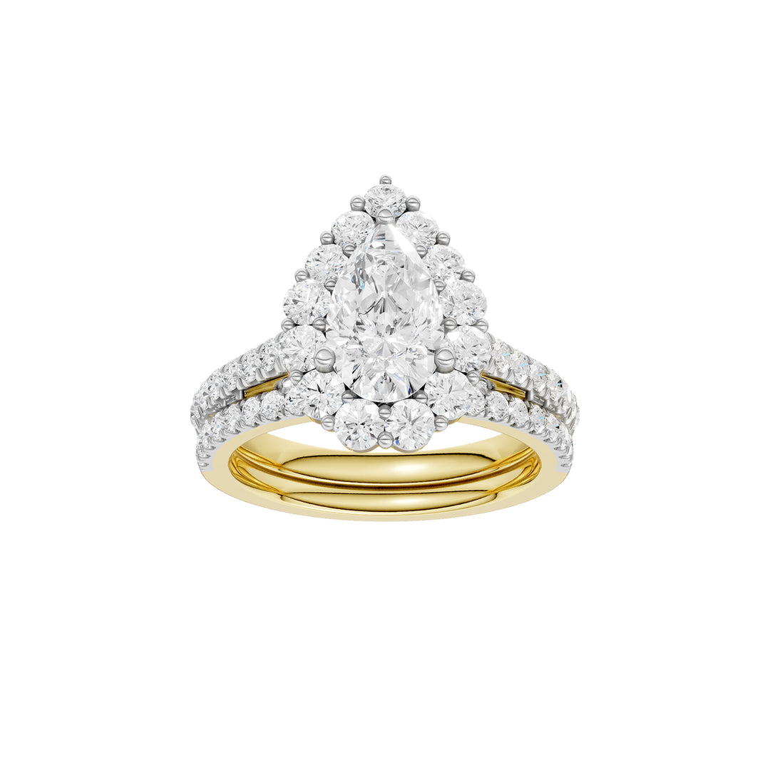 14K 2.50CT Certified Lab Grown Diamond Bridal Set